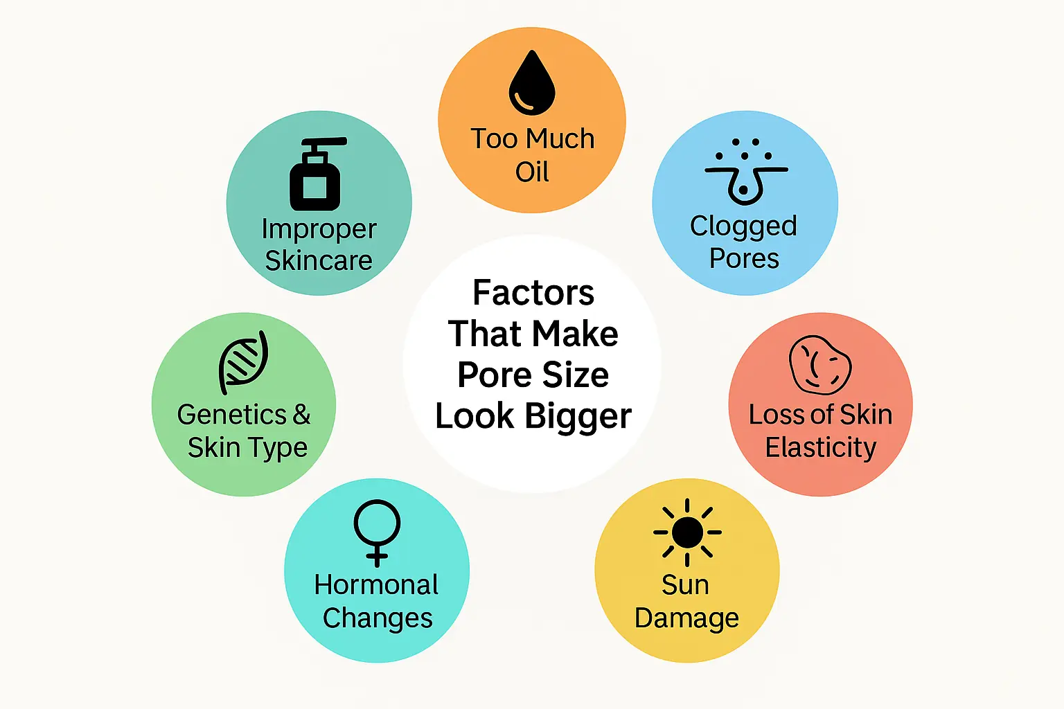 Pore size, Enlarged Pores, Pore size reduction